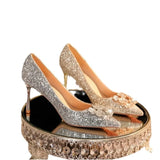 Breakj Engagement Main Wedding Shoes 2025 New Spring And Summer Crystal Lily Wedding Bridal Shoes High