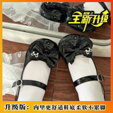 Breakj Wind Soft Bottom Mary Jane Leather Shoes 2025 New Word-Button Round Head Sweet Cute Lo