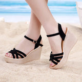 Heel Sandals Women's 2023 Summer New Style White Muffin Thick Bottom Waterproof Table High Heel Fish Mouth Large Size 41-43
