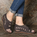 Summer Women Sandals Leather Hook Handmade Ladies Shoe Comfortable Mother Sandals Woman Summer Shoes Plus Size