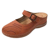 Breakj Hollow Bag Head Half Slippers Casual Outside Wearing New Summer Anti-Slip Soft-Soled Women's Shoes Retro Wind Flat-Soled