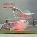 34-43 Nightclub LED Light High Heels Sandals Luminous Shoes Catwalk Pole Dancing Shoes Crystal Clear Platform