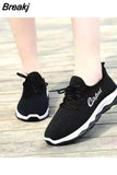Style Casual Women's Sports Vulcanize Shoes Mesh Breathable Flying Woven Soft Sole Walking Platform Sneakers Women Tennis