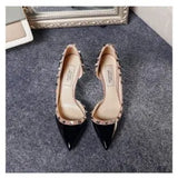 Autumn Summer New Rivets Tip Side Empty High Heels Women's 8CM Temperament Sexy Shallow Single