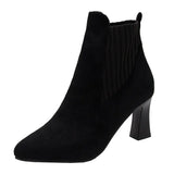 Breakj Autumn And Winter New Pointed High-Heeled Shoes Do Not Tired Feet Coarse Heel Fashion Boots Large Size Fashion Thin