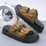 Breakj Summer New One-Legged Retro-Soled Sandals Belt Buckle Fashion Bhikeen