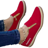 Breakj Single-Shoe Women's Light Mouth Casual Solid Color Side Zipper Loose Bottom Rope Large Women's Single