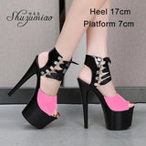 Women 2023 Sexy High Heels Strip Pole Dance Gladiator Plus Size Sandals Fetishism Ankle Strap Sexy Platform Wedding