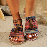 Breakj Bohemian Beach Women's Shoes In The Summer Of 2025 43-Yard Wish Large-Size Flat-Bottomed Slippers For