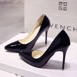 Breakj Black High-Heeled Women 2025 New Fine Heel In Fairy Net Red Leather Pointed Single Shoe