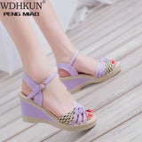Summer Bohemian Wedge Sandals Women Sandals Casual Women Shoes Fashion Cork Woven Shoes Women Platform Sandals Ladies