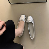 Head Shallow Mouth Single Shoes 2024 Spring And Autumn New French Evening Wind Temperament Gentle Fairy Flat-Soled Grandma