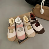 Breakj Retro Simple Shoes Women 2024 Spring And Summer New Women's Wind Color Single Shoes Soft Sole Students Bean