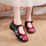 Breakj Embroidered Shoes Ethnic Wind Embroidered Women's Shoes Spring And Autumn Beef Tendon Bottom Women's Single