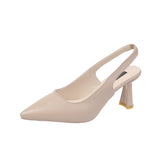 Breakj Spring And Summer New Sharp High Heels Women's Fine Heel Head Sandals Behind The Empty Light Single