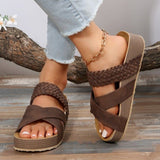 Breakj Casual Cool Drag Woman 2023 New Slippers Flat Bottom One Word Cross