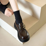 Breakj Leather Shoes Women's British Wind Network Red Explosion High-End Feeling With Thick-Soled Leuk-Fowl One-Legged Mary Jane Single
