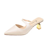 Semi-Dragged Women In Spring 2024, The New Korean Version Of Pointy Hollowed-Out Fashion, Thin Heels And High-Heeled
