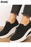 New Fashion All-Match Black White Vulcanize Shoes Type Flat Low Heel Round Head Deep Mouth Slip-on Casual