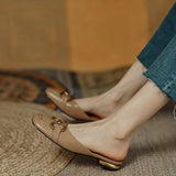 Breakj Temperament Simple Bag Head Slippers Women's 2025 Popular Fashion New Flat Heel Women's Shoes Summer Wearing Lazy Half