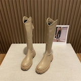 Breakj Chelsea Boots Long Barrel Knight Boots 2025 New Martin Boots Autumn Winter Women's Shoes High-Heeled Long