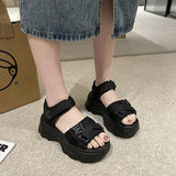 Breakj Spring And Summer Velcro Cake Shoes 2024 New Korean Casual Sports Roman Platform