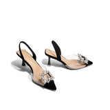 Breakj Kong Diamond Transparent Bag Head Sandals Women 2025 Summer New Back Trip With Sharp Head With Fashion