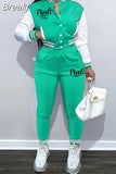 Pink Printed Baseball Coat Pants Two Piece Sets Spring Fall Outfits Womens Track Suits Casual Fashion Streetwear