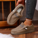 Breakj Women 2025 Autumn New Thick Soles Low Help Happy Shoes Warm Indoor And Outdoor Wearing Cotton