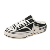 Breakj Casual Shoes Women Four Seasons Wear Ins Tide Beggar Shoes Net Red Korean Version Of Student Canvas Shoes Women