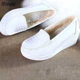 Women Wedge Platform Shoes Fashion Comfortable Increase Casual Slip-on Women's Loafers Summer Hollow Out Breathable