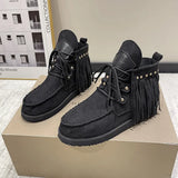 2025 New Esopaline With Short Boots Female Western Cowboy Velvet Tute Tatry Tatry Flat