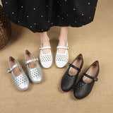 Breakj Hollow Ballet Mary Jane Shoes Women 2025 New Breathable Soft-Soled Sandals Flat Comfortable Single