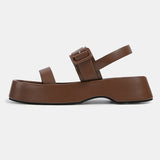 New Platform Sandals Women Fashion Solid Thick Sole Shoes for Women Comfortable Soft Sole Roman Sandals Casual Flat