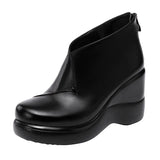 Head Slope With Martin Shoes 2023 Autumn And Winter New Muffin Thick-Soled Waterproof Platform Velvet Thicker Large Size Short