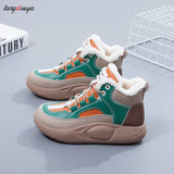Winter Woman Sneakers Casual Ankle Boots Woman Warm PU Plush Platform Snow Boots Light Keep Warm Ladies Shoes Botas