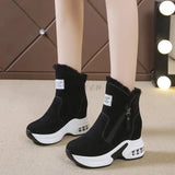 Ankle Boot for Women Warm Plus Plush Winter Snow Boots Zipper Woman Shoe Internal Increasing Boots Botas
