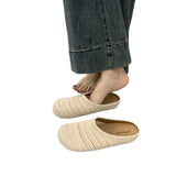 Breakj Niche Hand-Woven Hollow Breathable Bag Half Slippers Women Wear Roman Wind Thick Bottom Muller