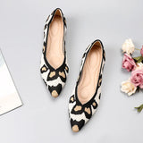 Polyester Shoes Women Spring Flats Pointy Toe Ballerinas Ladies Stretch Knitted Loafers Femme Daily Dress