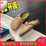 Breakj Bottom Lazy Man Bag Head Slippers Women 2025 Spring New Half-Slipper Belt Buckle Single Shoes In