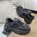 Breakj Summer New Thick Bottom Breathable Single Loose Cake Old Dad Shoes Sports And Kitten Leg White Shoes Women