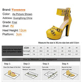 Sized Side Empty High Heels Fashion With Belt Buckle Rome Sandals Waterproof Platform Round Toe Four Season Women's