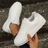 Breakj Shoes 2025 Small White Shoes Women's Sports Flat Bottom Leisure Thick Bottom Height Board