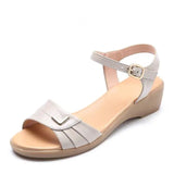 Sandals Female Summer 2023 New Wedge Comfortable Flat Middle-Aged Soft Bottom Middle-Aged Female