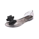 Crystal Sandals for Women Plastic Clear Summer 2023 Pvc Ladies Shoes with Low Heels Beach Transparent Asian Size Shoe