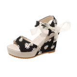 Breakj Hee Women's Sandals Fruit Pattern High Heel Sandals Women 2025 Spring And Summer New Word Fish Mouth Bow Women's