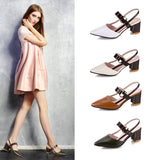 Breakj Spring And Summer New Single-Shoe Women's Sharp Head Thick-Heeled Women's Shoes Heeled High Heels Hollow Women's