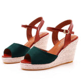 Breakj Fashion Mary Treasure Fish Mouth Slope Sandals Round Head Waterproof Table Rope Heel Sandals