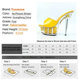 Women Slippers Fashion Flowers Platform Walk Show Model Sandals Summer Outdoor Thin High Heels 14.5CM Transparent Crystal