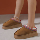 Autumn And Winter New Snow Boots Women's Short Tube Thick Soles With Plush To Keep Warm And Leisure With Large Size Cotton